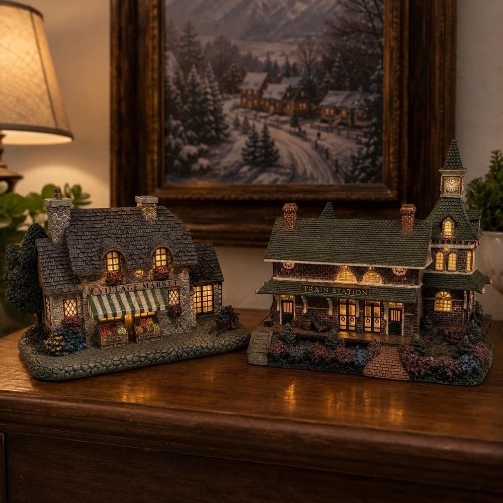 Hawthorne Village Civil War Confederate Station & Village Market Set Vintage